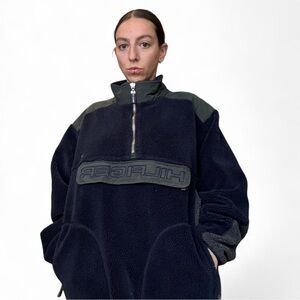 Tommy Hilfiger Vintage Sherpa Fleece Half Zip Pullover – 90s Logo